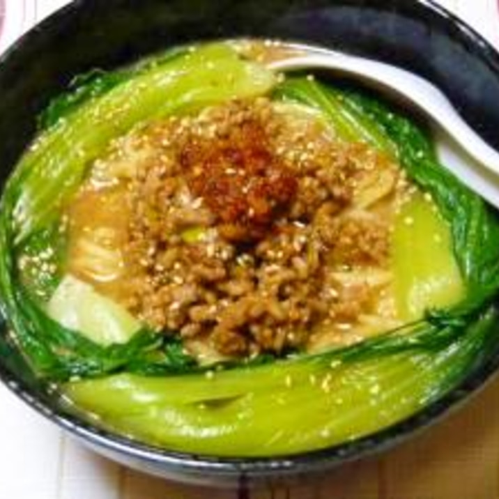 市販の味噌ラーメンで！子供も食べれる担々麺